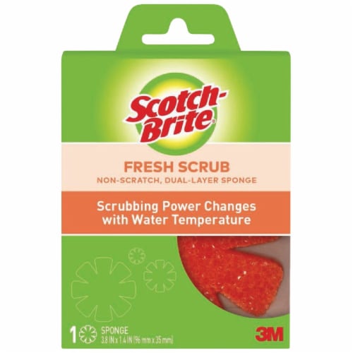 Scotch-Brite® Fresh Scrub Orange Soft Sponge Perspective: front