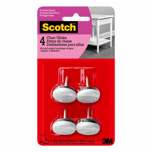 Scotch™ Glides Nail-in Plastic - White Perspective: front