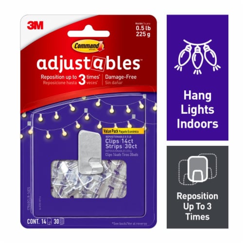 Command™ Adjustables Repositionable 1/2-Pound Hooks Perspective: front
