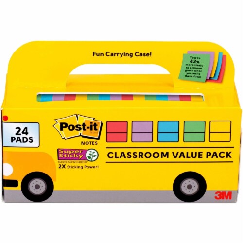 Post-it® Super Sticky Notes Cube - Assorted, 3 x 3 in - Fry's Food