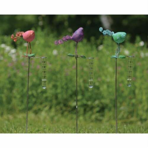 Ancient Graffiti ANCIENTAG17143 Bird Terra Cota Rain Gauge Perspective: front