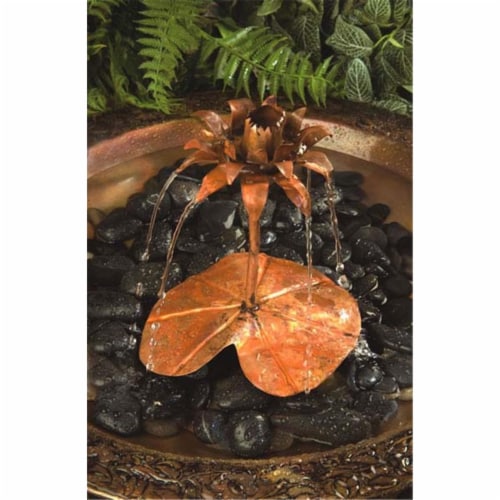 Ancient Graffiti Copper Dripper-Fountain Lotus Perspective: front