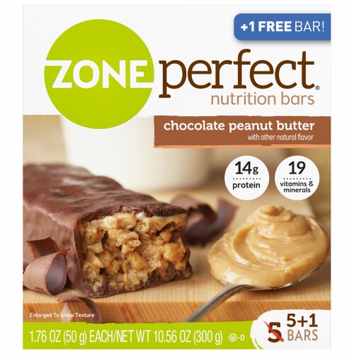 ZonePerfect Chocolate Peanut Butter Nutrition Bars Perspective: front