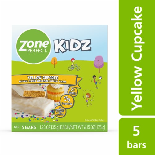 ZonePerfect® Kidz Yellow Cupcake Bars Nutrition Bars Perspective: front