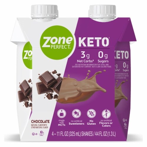 ZonePerfect Keto Chocolate Ready to Drink Shakes Perspective: front