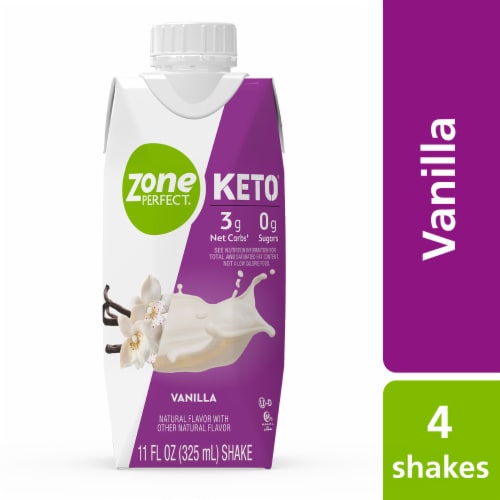 ZonePerfect Keto Vanilla Ready-to-Drink Shakes Perspective: front