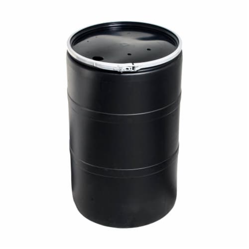 Active Aqua DRM58T 55 Gallon Drum Hydroponic Reservoir w/ Pre-Drilled Cover Lid Perspective: front