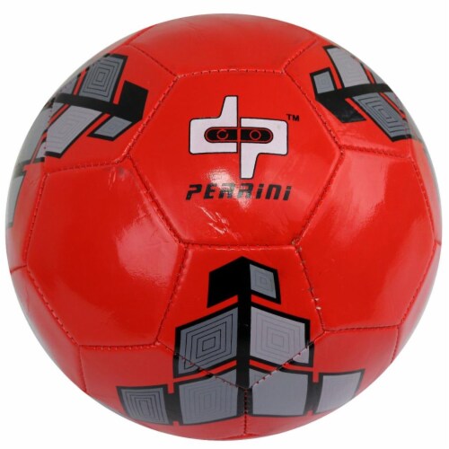 Shelter 13596 Red & Grey Trim Perrini Soccer Ball - Size 5 Perspective: front