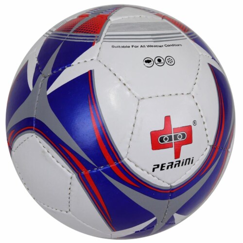 Shelter 13620 All Weather Indoor Outdoor Perrini Soccer Ball, Red, Blue & White - Size 5 Perspective: front