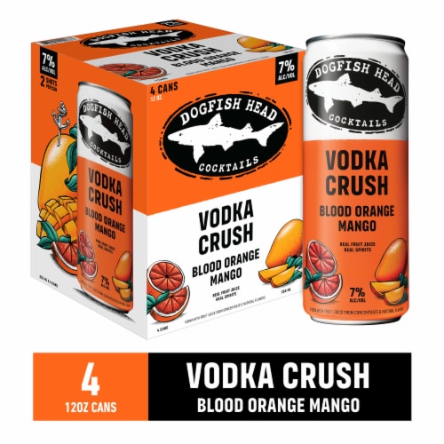 Dogfish Head Blood Orange & Mango Vodka Crush Cocktail Perspective: front