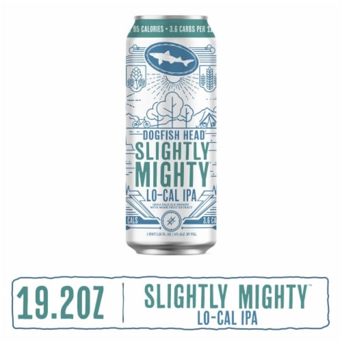 Dogfish Head Beer Slightly Mighty Lo-Cal IPA Beer Perspective: front