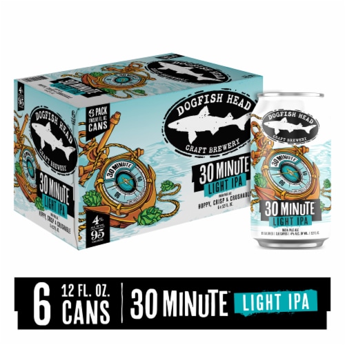 Dogfish Head 30 Minute Light IPA Beer Perspective: front