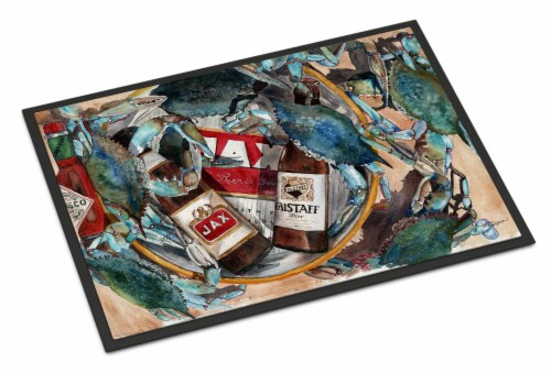 Carolines Treasures 8919JMAT New Orleans Beers and Crabs Doormat 24x36 Perspective: front