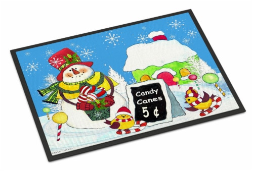 Carolines Treasures  PJC1076MAT Candy Canes for Sale Snowman Indoor or Outdoor M Perspective: front