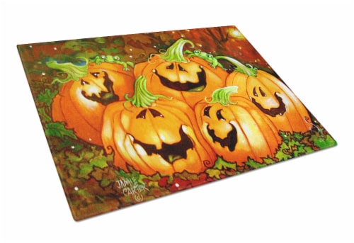 Such a Glowing Personality Pumpkin Halloween Glass Cutting Board Large Perspective: front