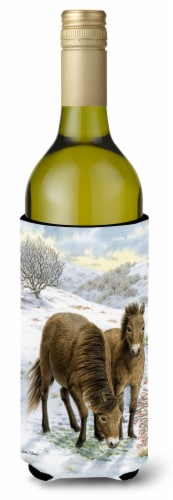 Carolines Treasures  ASA2032LITERK Exmoor Ponies Horse Wine Bottle Hugger Perspective: front