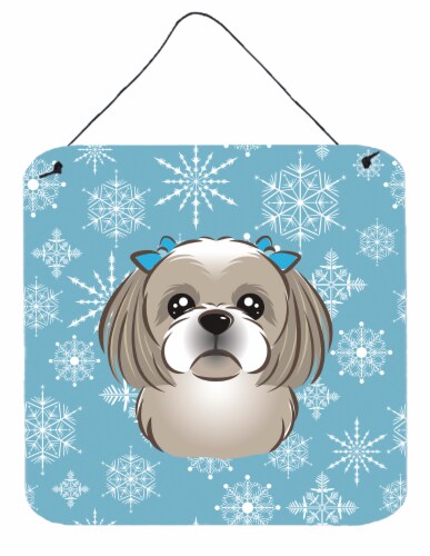 Carolines Treasures BB1684DS66 Snowflake Gray Silver Shih Tzu Wall