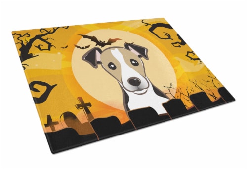 Carolines Treasures  BB1819LCB Halloween Jack Russell Terrier Glass Cutting Boar Perspective: front
