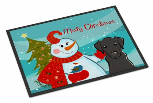 Black lab doormat top