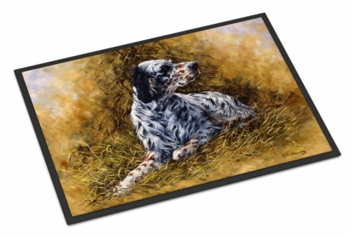 Carolines Treasures HMHE0007MAT English Setter by Michael Herring Doormat 18x27 Perspective: front
