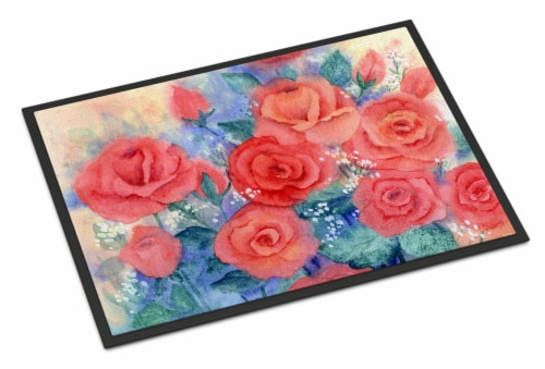 Carolines Treasures IBD0251MAT Roses Doormat 18x27 Perspective: front