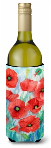 Carolines Treasures  IBD0258LITERK Poppies Wine Bottle Hugger Perspective: front