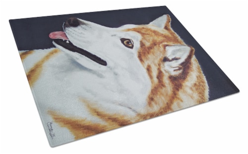 Carolines Treasures AMB1043LCB Siberian Husky Glass Cutting Board Large Perspective: front