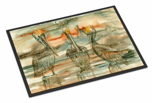 Carolines Treasures 8980MAT Pelicans on their perch Abstract Doormat 18x27 Perspective: front