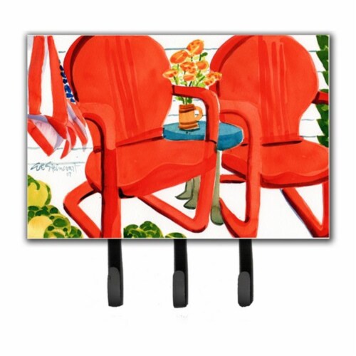 Carolines Treasures 6140TH68 Red Chairs Patio View Leash or Key Holder Perspective: front
