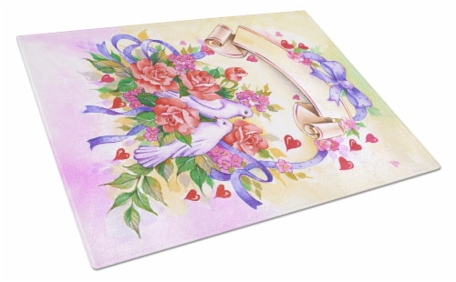 Carolines Treasures  APH4070LCB Wedding Bouquet Glass Cutting Board Large Perspective: front