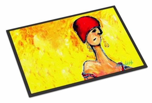 Carolines Treasures  MW1219JMAT Azalines Earrings Lady Indoor or Outdoor Mat 24x Perspective: front