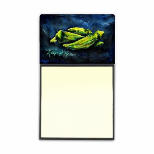 Carolines Treasures  Okra Bleu Sticky Note Holder Perspective: front