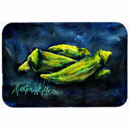 Carolines Treasures Okra Bleu Mouse Pad&#44; Hot Pad or Trivet Perspective: front