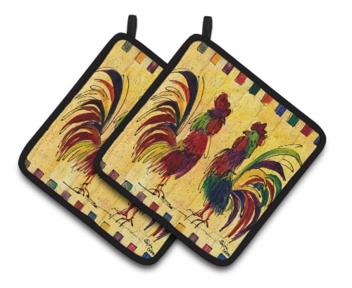 Carolines Treasures 8062PTHD Bird - Rooster Pair of Pot Holders Perspective: front