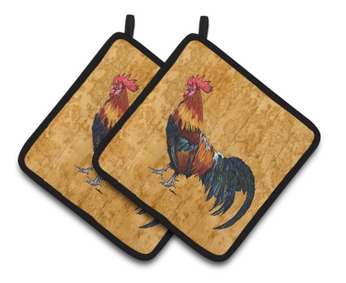 Carolines Treasures  Rooster Pair of Pot Holders Perspective: front
