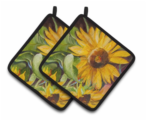 Carolines Treasures JMK1265PTHD Sunflowers Pair of Pot Holders Perspective: front