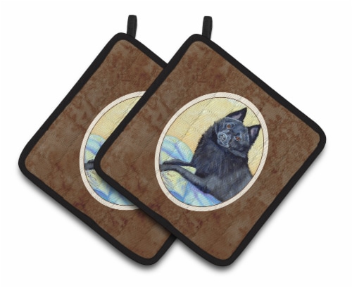 Carolines Treasures 7152PTHD Schipperke Sweet Dreams Pair of Pot Holders Perspective: front