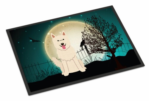 Details about   18 In Indoor Outdoor  Halloween Scary White German Shepherd Door Mat X 27 In 