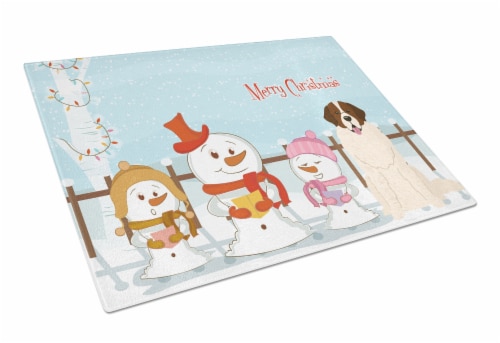 Merry Christmas Carolers Moscow Watchdog Glass Cutting Board Large Perspective: front