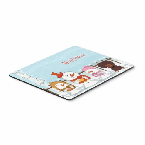 Merry Christmas Carolers Dachshund Chocolate  Pad,  Multicolor, 7.75x9.25 (BB2462MP) Perspective: front