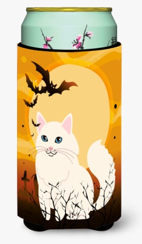 Carolines Treasures  BB4438TBC Halloween Turkish Angora Cat Tall Boy Hugger Perspective: front