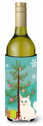 Carolines Treasures  BB4413LITERK Turkish Angora Cat Merry Christmas Tree Wine B Perspective: front