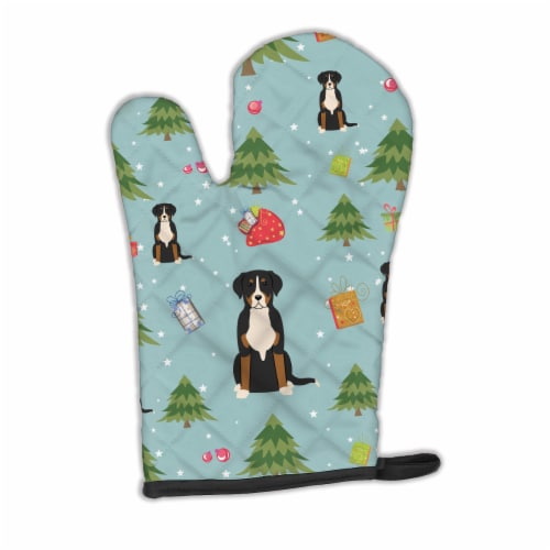 Carolines Treasures BB4697OVMT Christmas Greater Swiss Mountain Dog Oven Mitt Perspective: front
