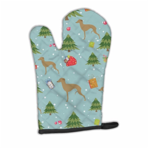 Carolines Treasures BB4838OVMT Christmas Italian Greyhound Oven Mitt Perspective: front