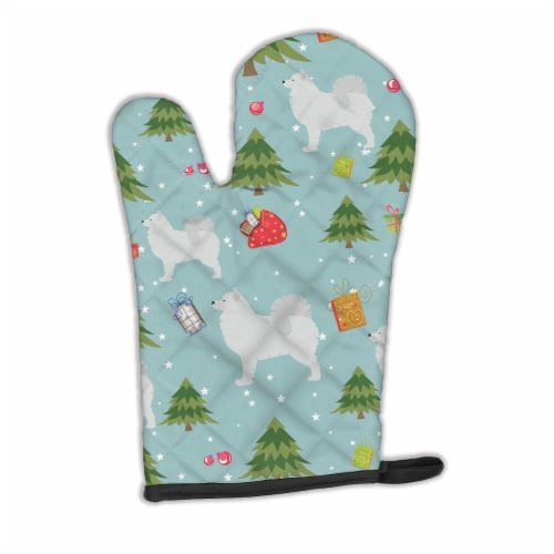 Carolines Treasures BB4883OVMT Christmas Samoyed Oven Mitt Perspective: front