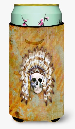 Carolines Treasures  BB5121TBC Day of the Dead Indian Skull Tall Boy Hugger Perspective: front