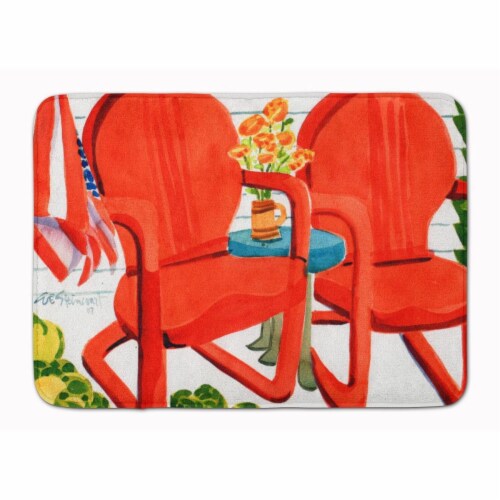 Carolines Treasures  6140RUG Red Chairs Patio View Machine Washable Memory Foam Perspective: front