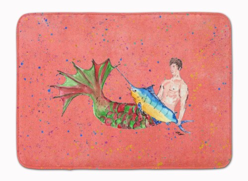 Carolines Treasures  8348-RUG Merman Machine Washable Memory Foam Mat Perspective: front