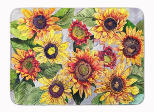 Carolines Treasures  8766RUG Sunflowers Machine Washable Memory Foam Mat Perspective: front