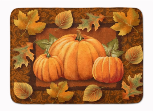 Carolines Treasures  PTW2009RUG Pumpkins and Fall Leaves Machine Washable Memory Perspective: front